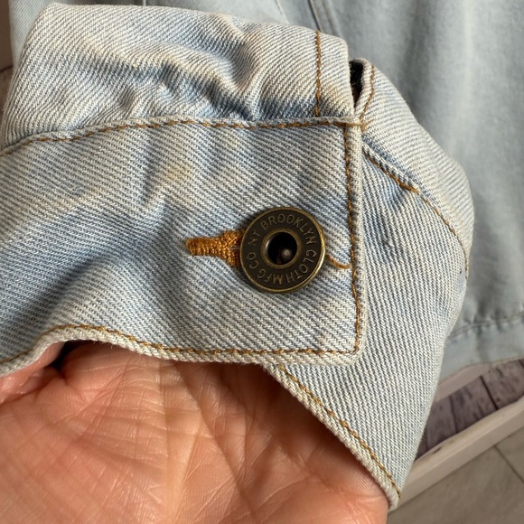 Brooklyn Cloth Sherpa-Lined Denim Jacket Light Wash Size L - Picture 9 of 13